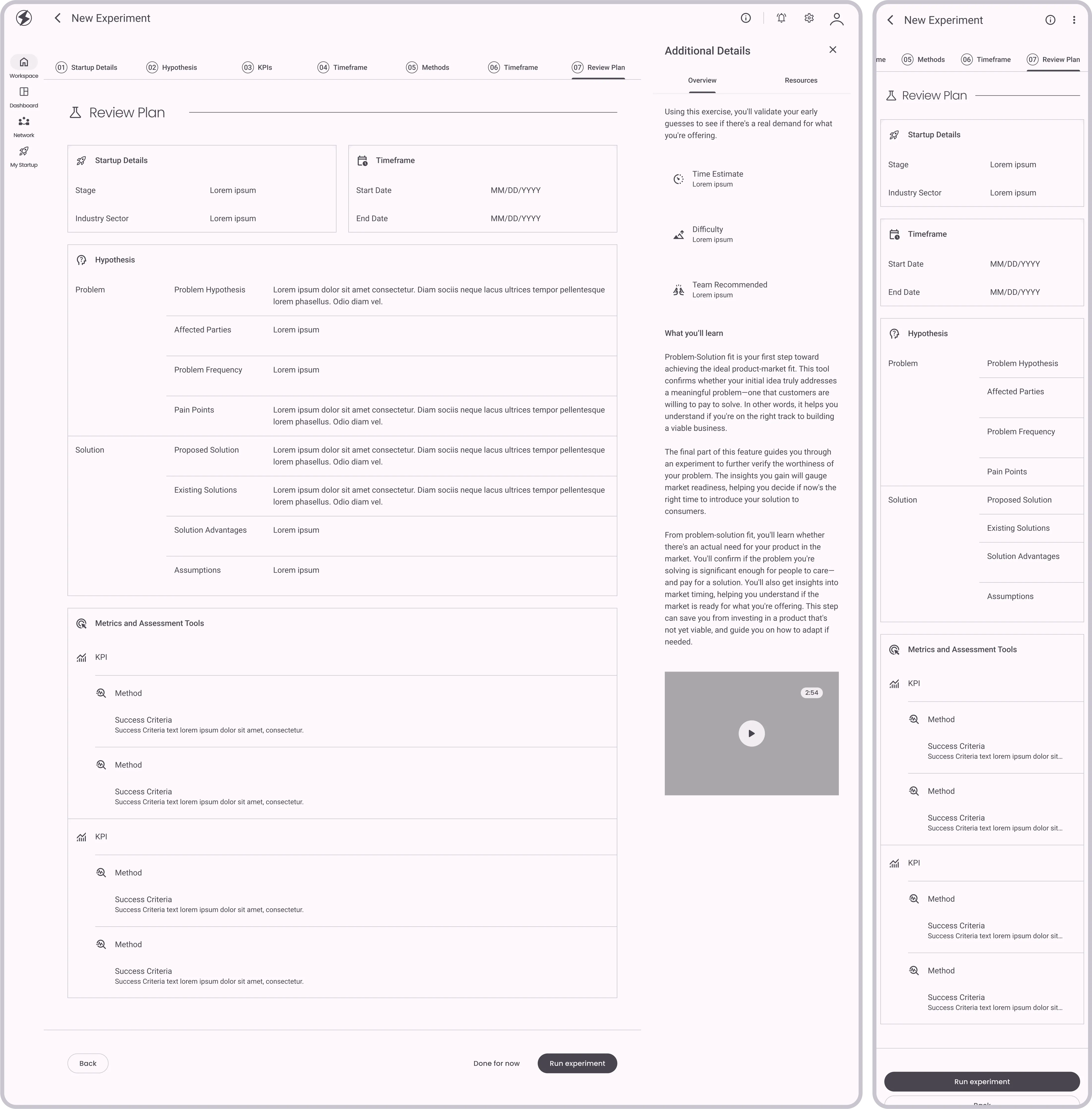 Planning Experiment: Review Plan
