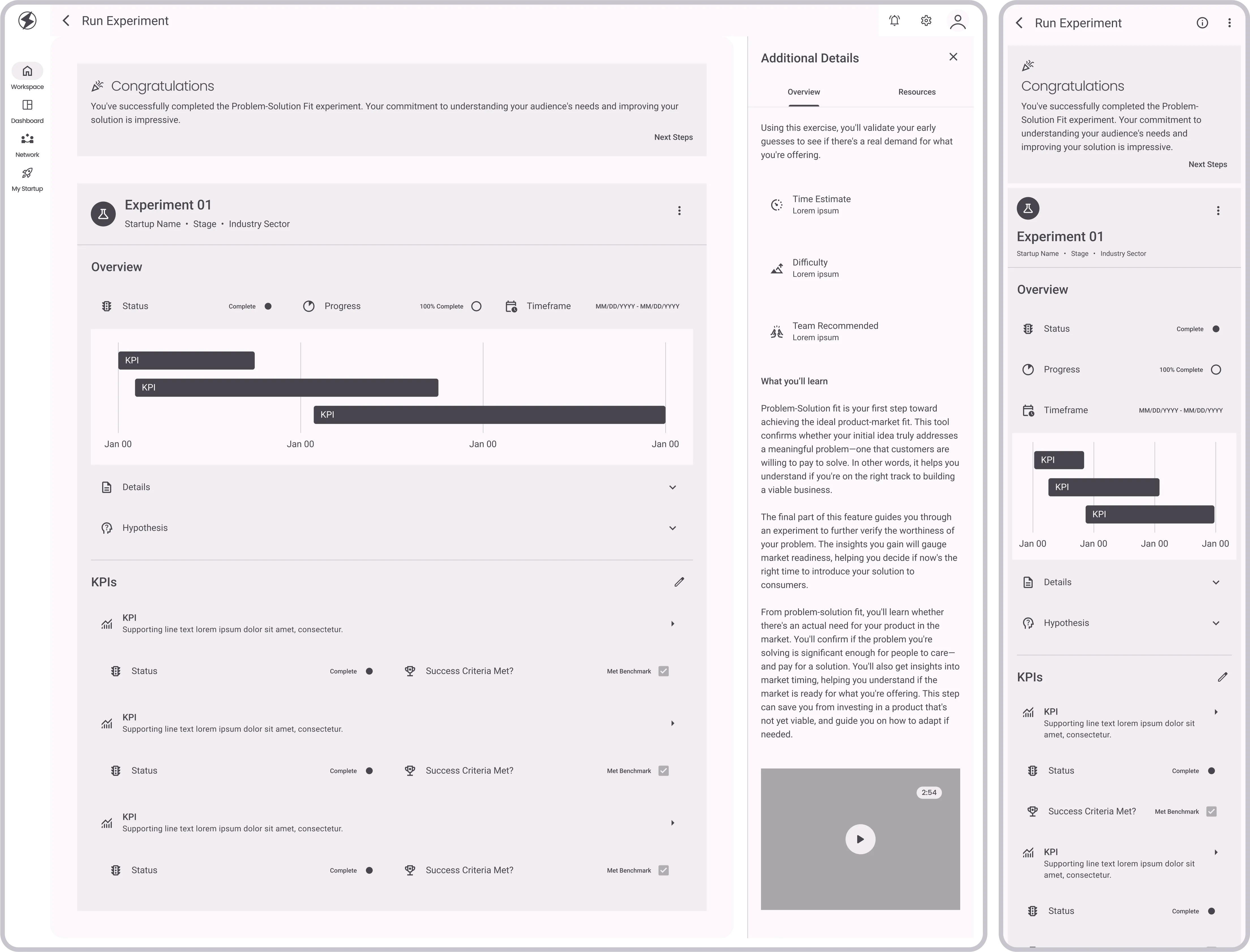 Run Experiment: Experiment Overview with next steps

