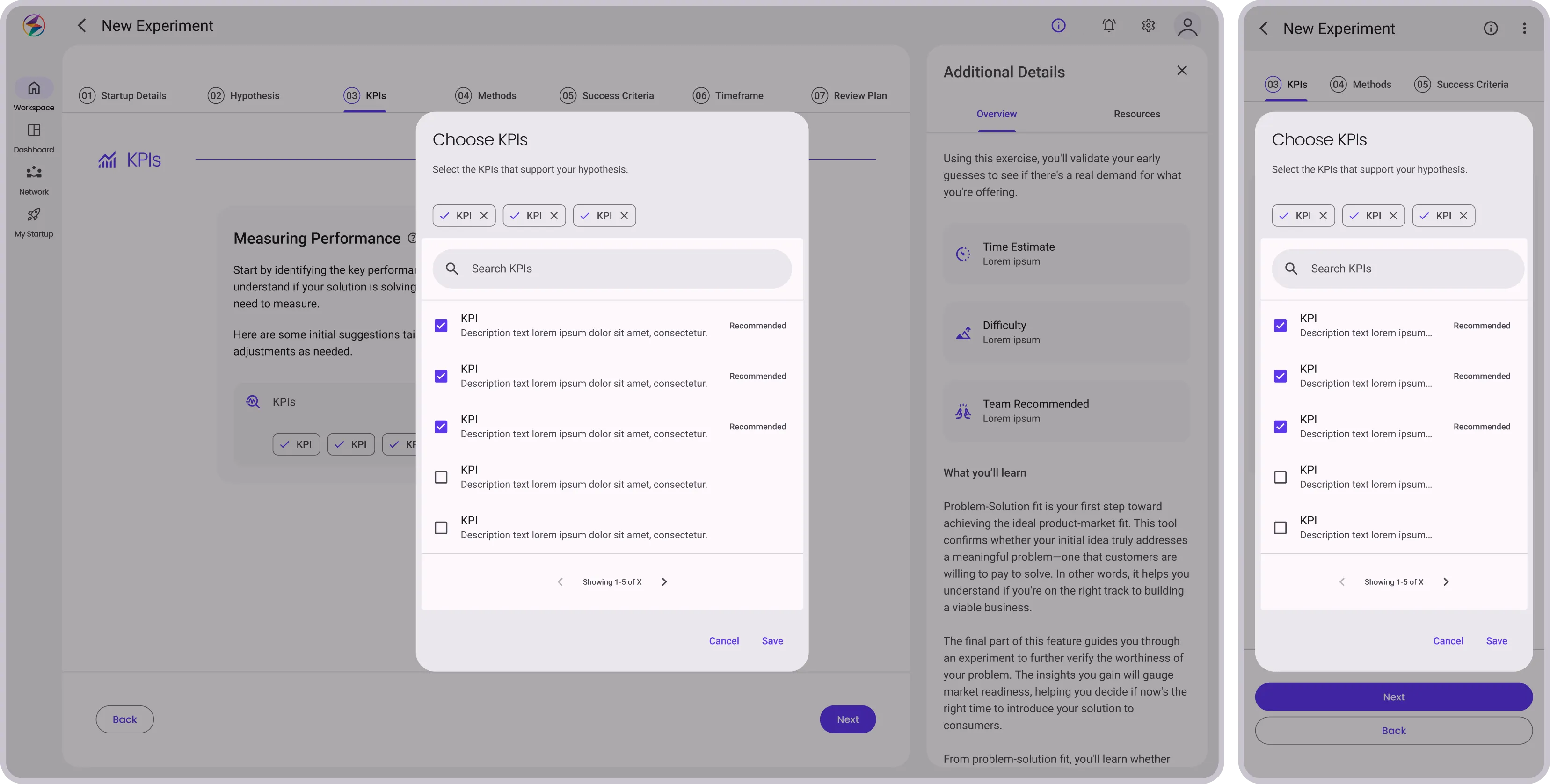 Planning Experiment: Choose KPIs