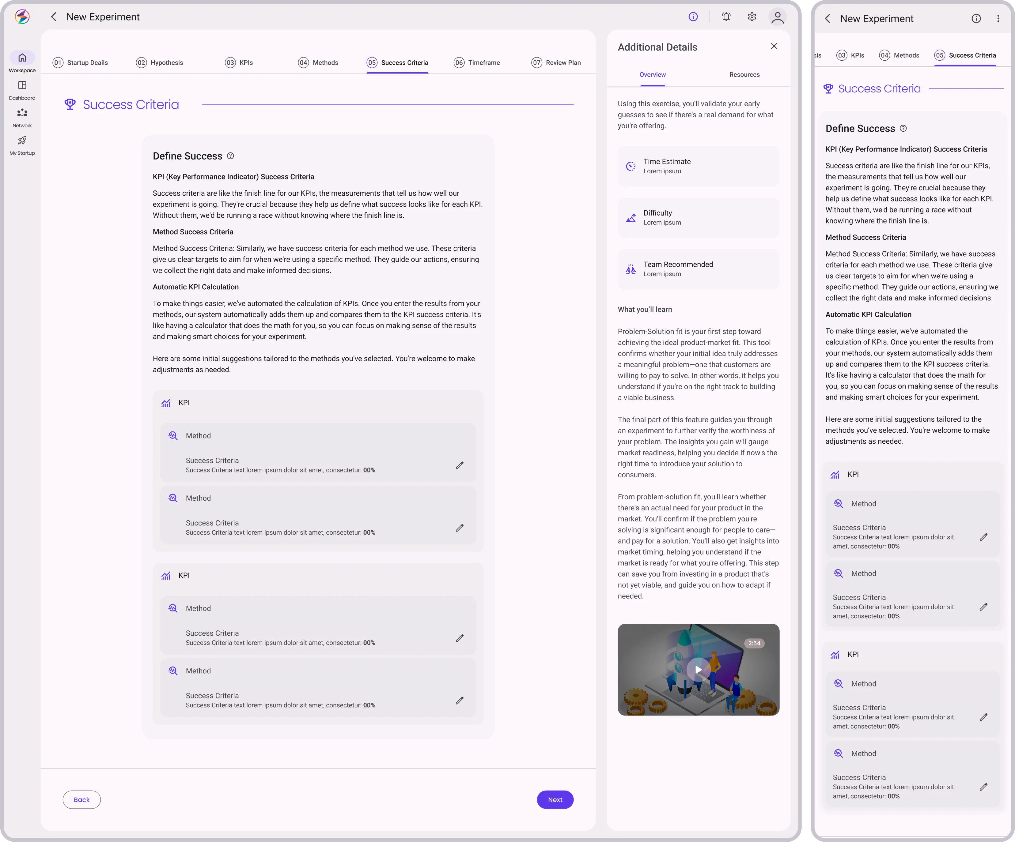 Planning Experiment: Success Criteria