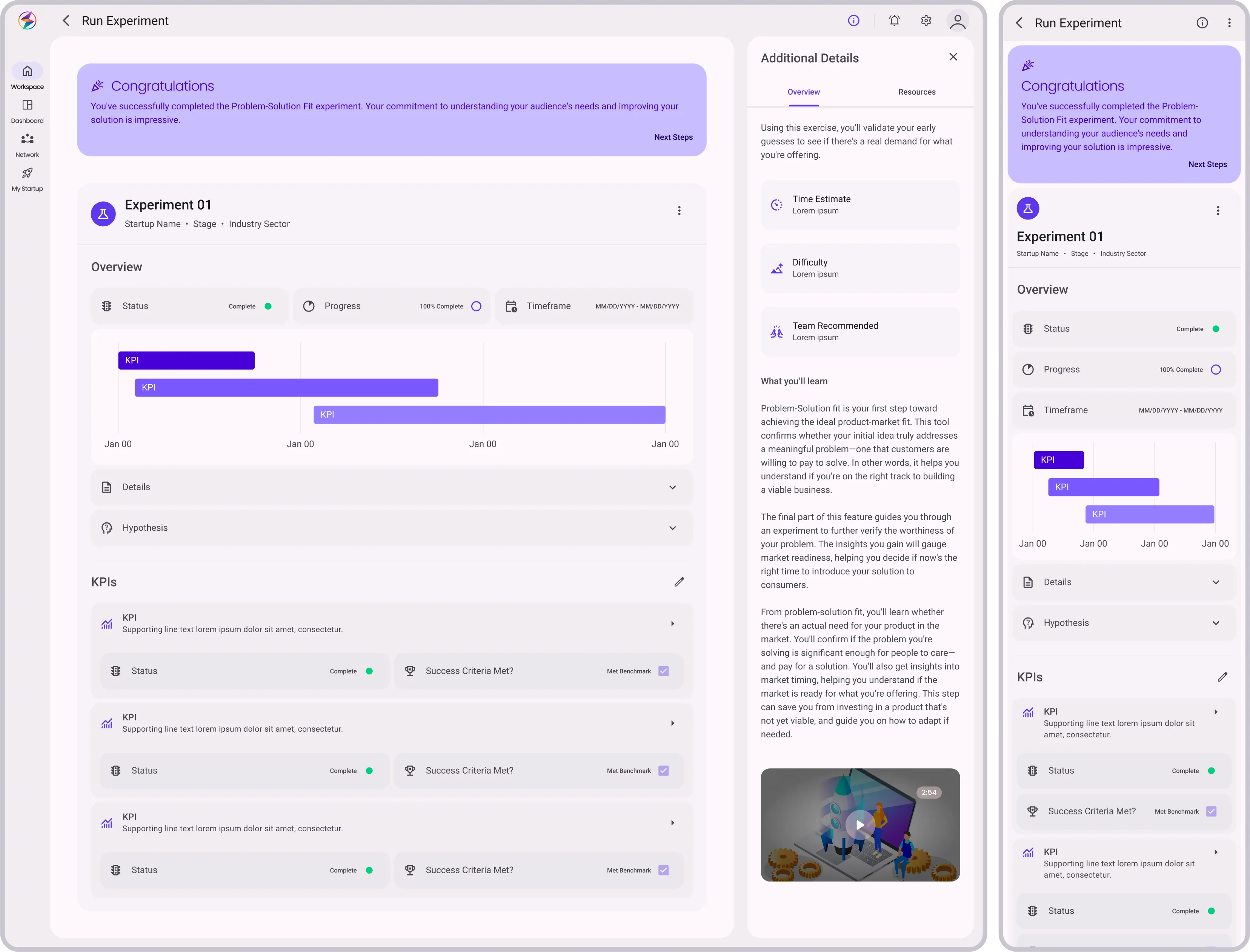Run Experiment: Experiment Overview with next steps