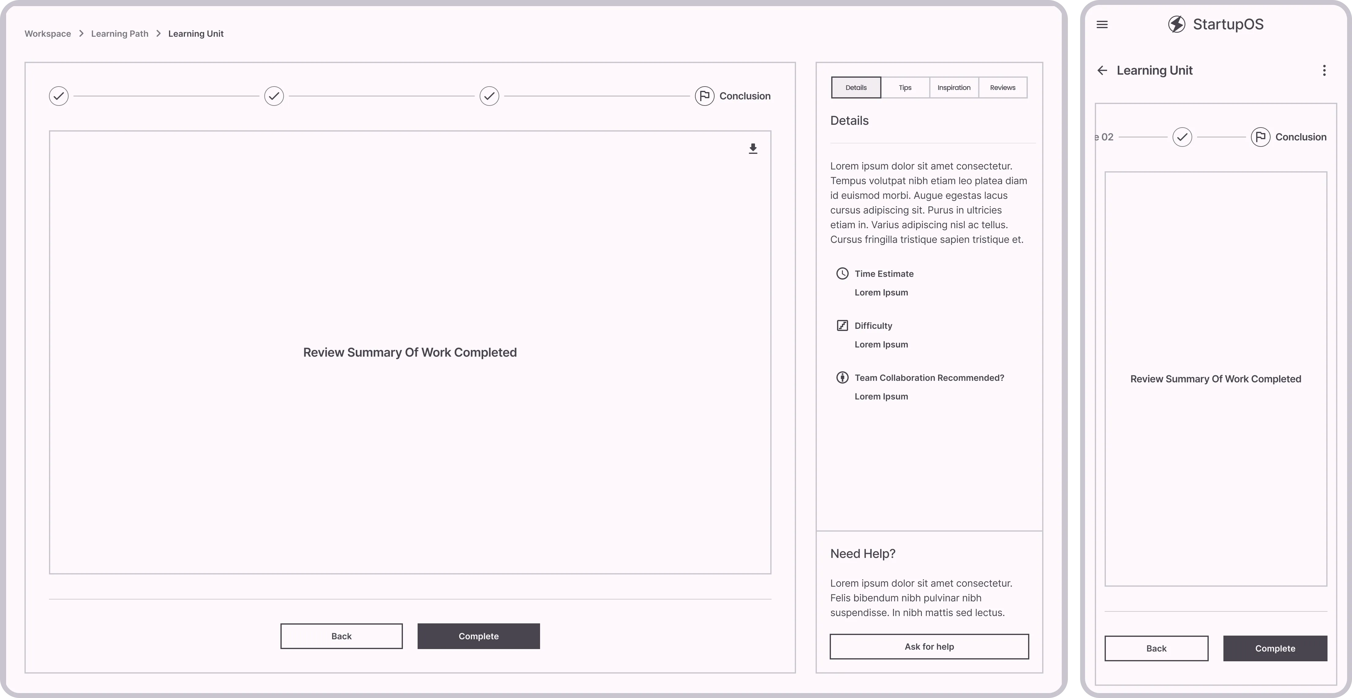 Learning Unit Completed Summary (V3)
