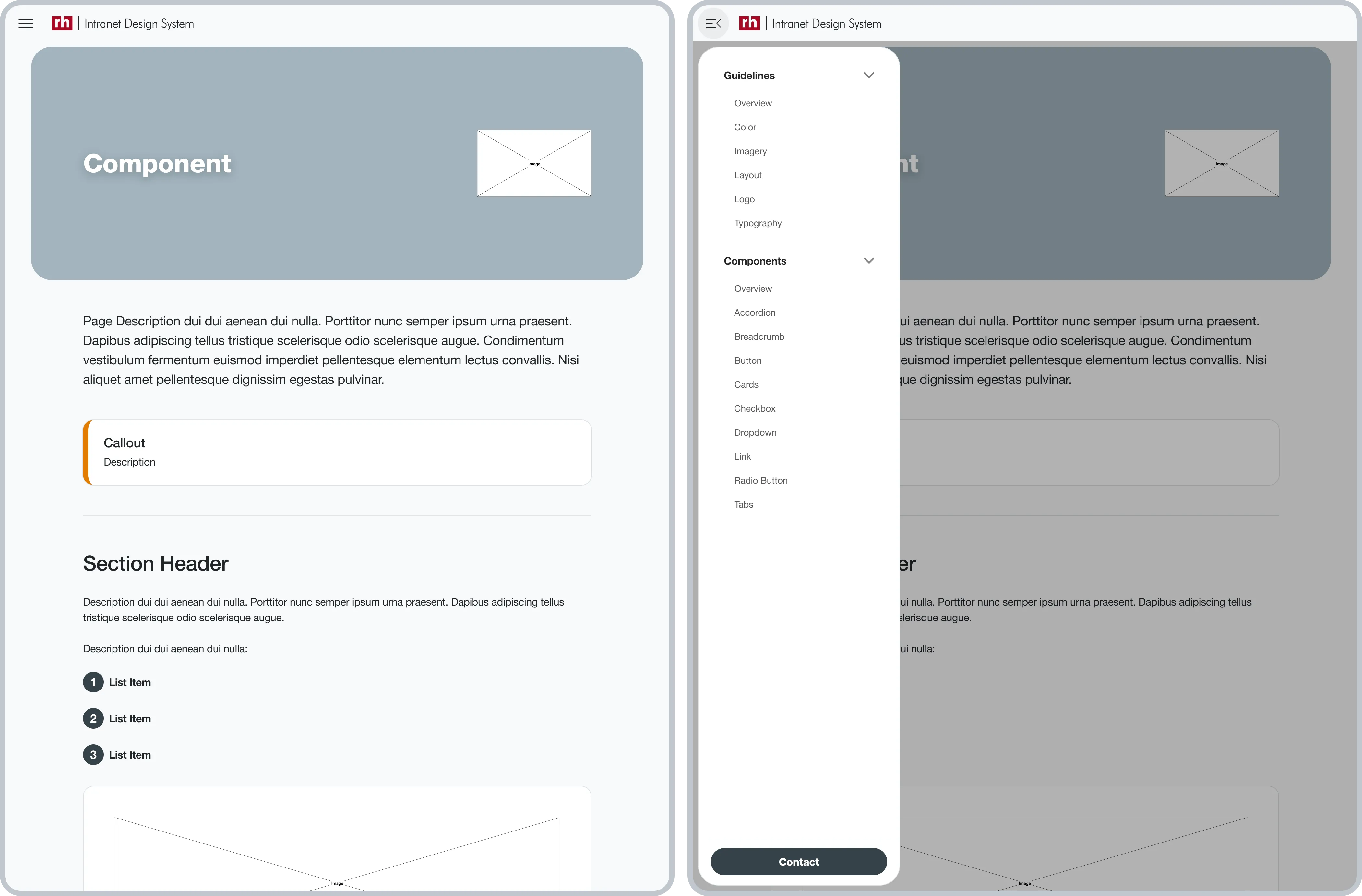 Components Tablet View
