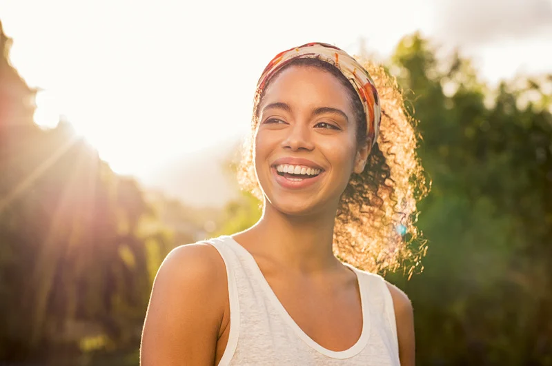 happy girl with big beautiful smile