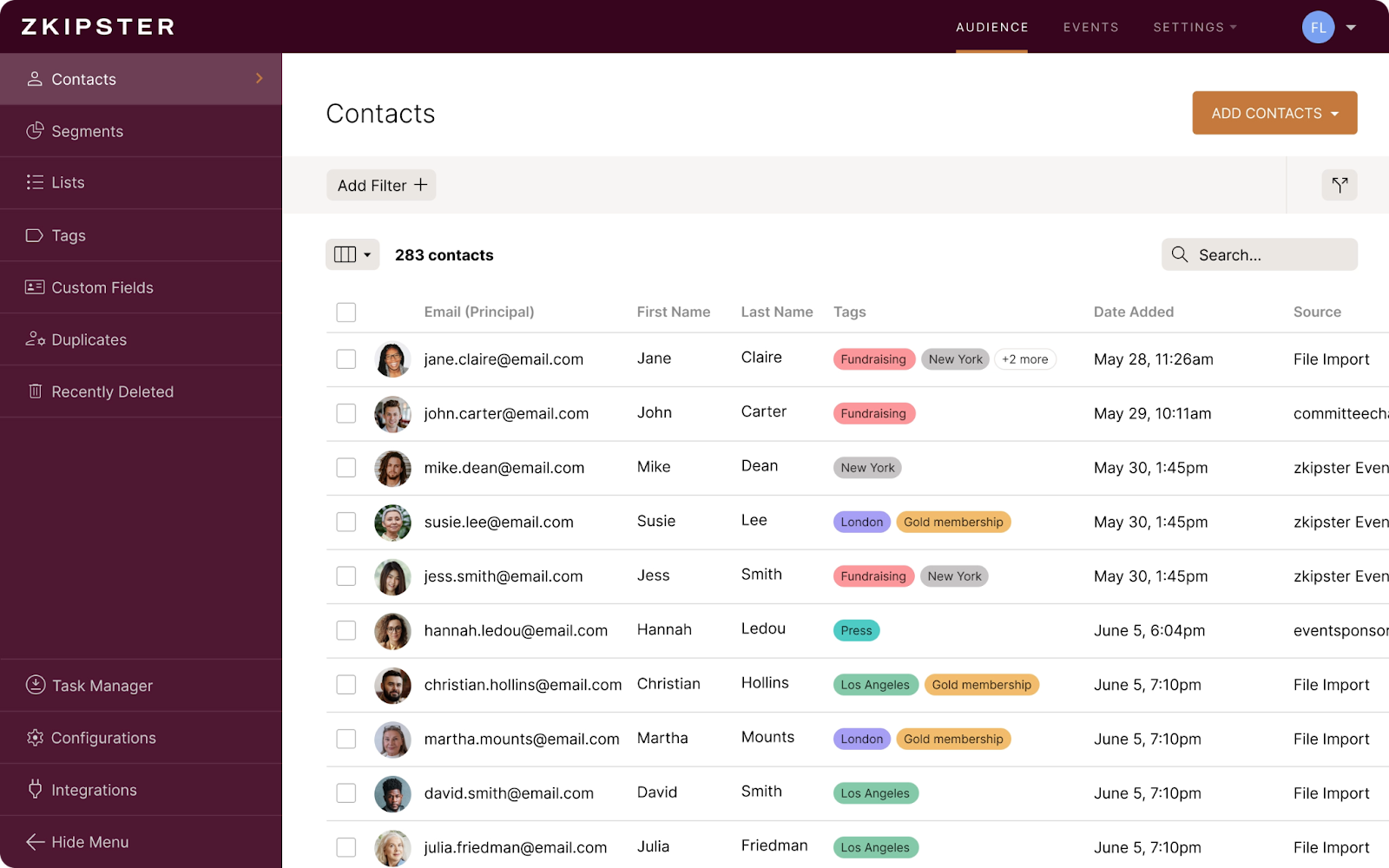 zkipster audience tool for event planners