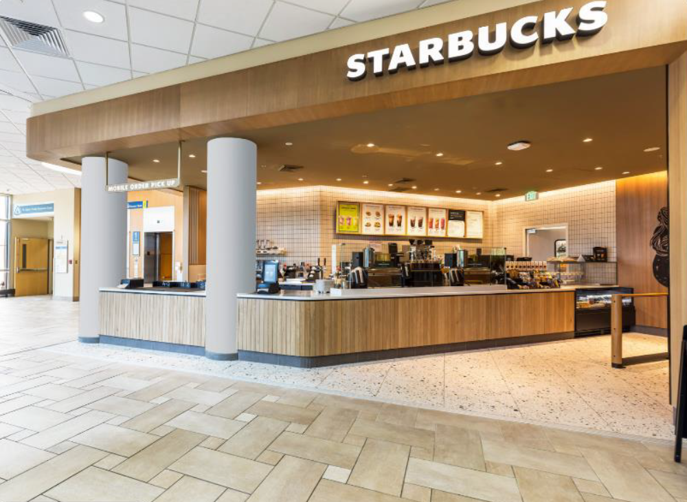 Lobby after conversion to a branded café