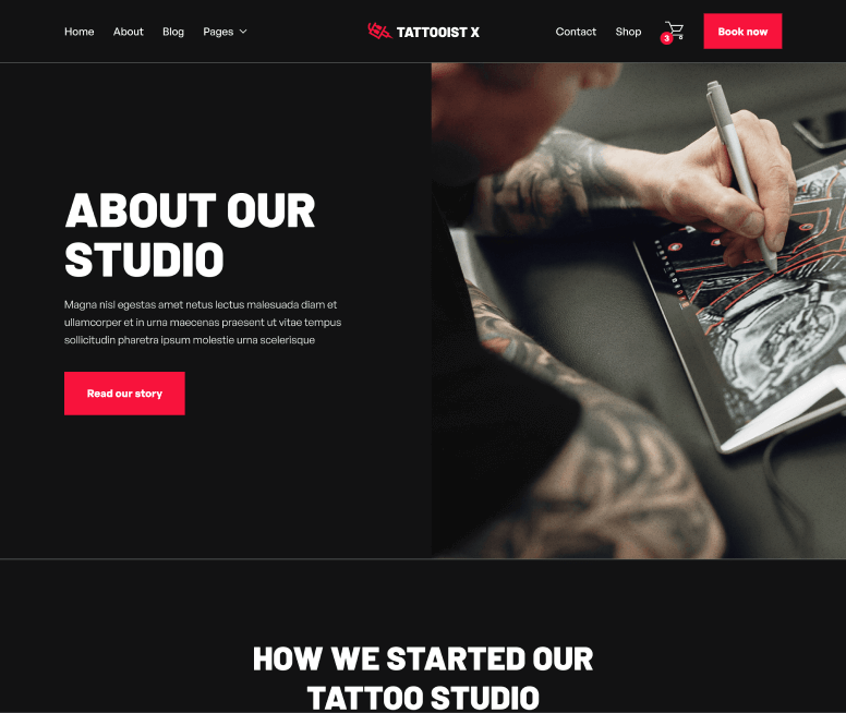 About - Tattooist X Webflow Template
