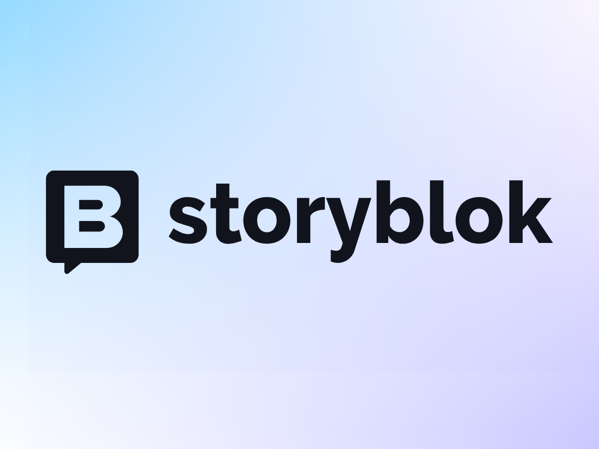 The storyblok Logo an a blurry background