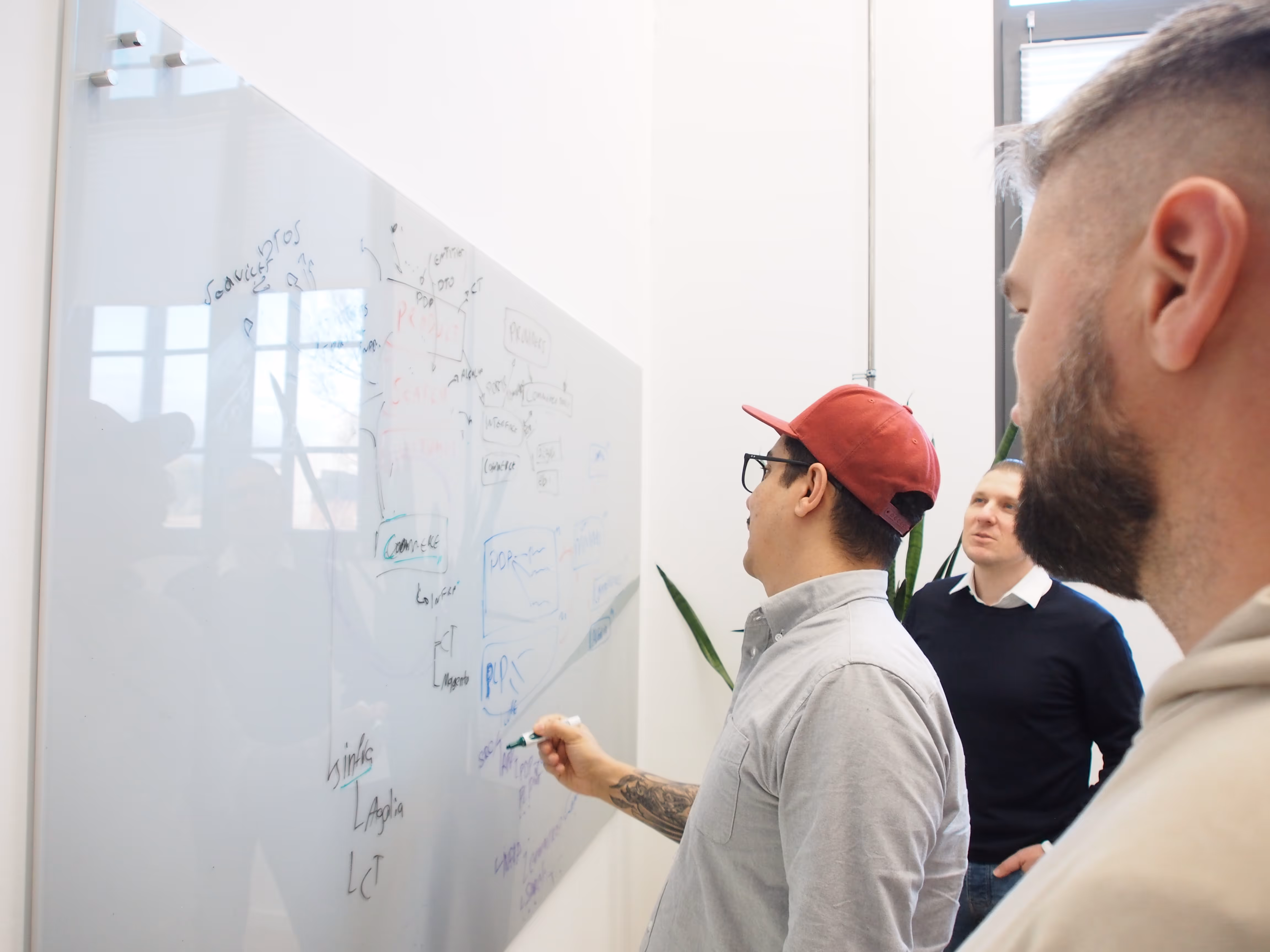 People from foobar working in front of a whiteboard
