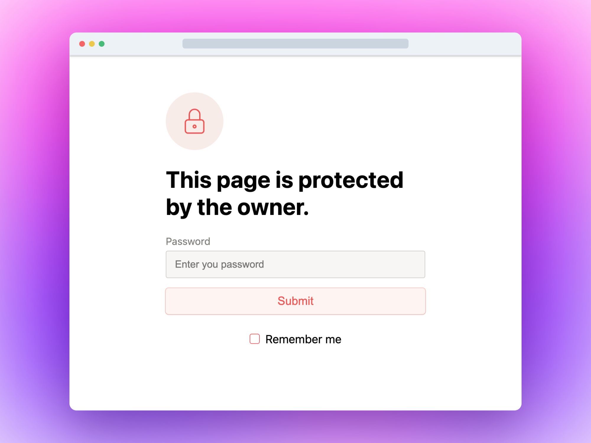 A Notion page that is password-protected