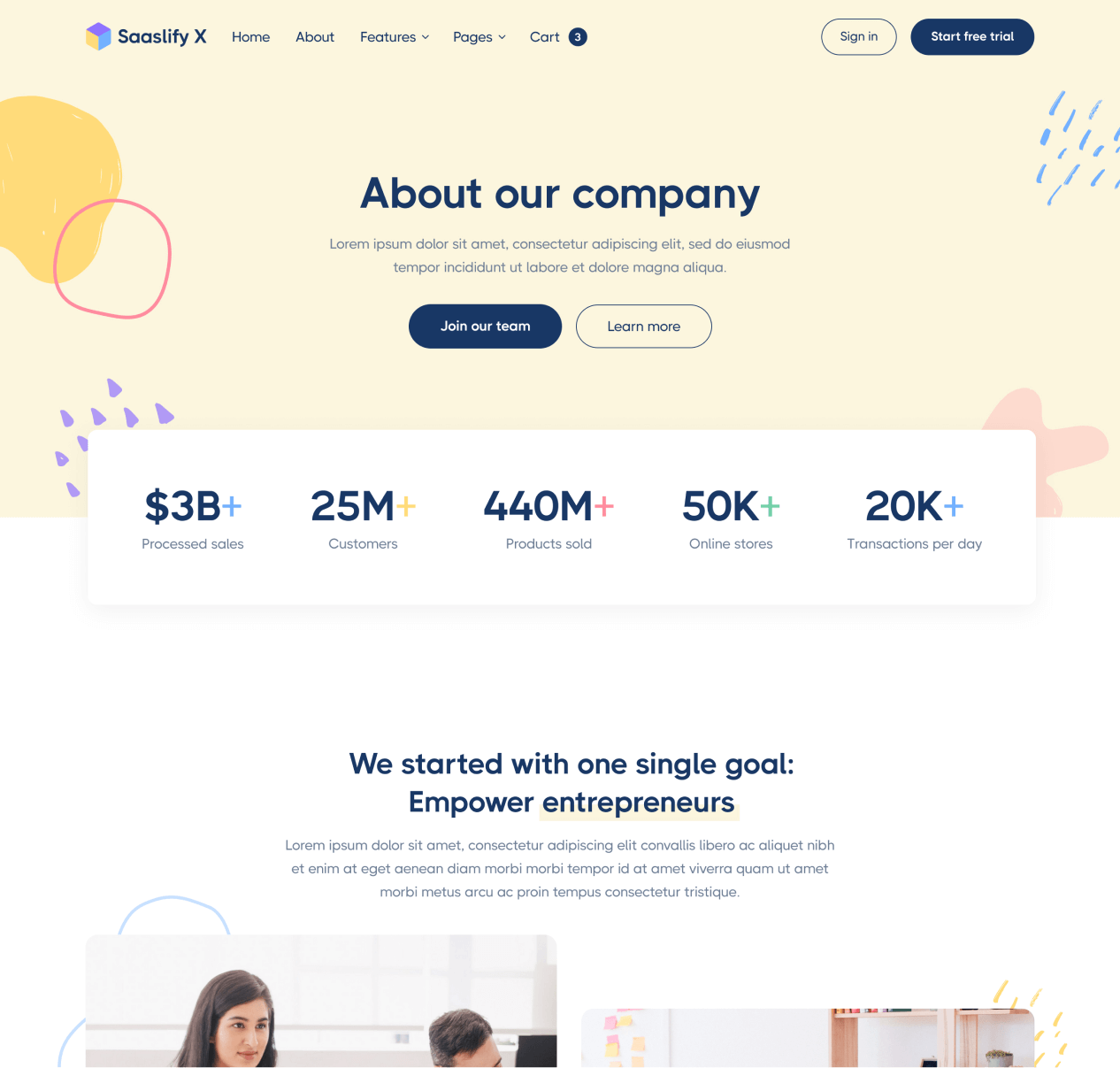 Saaslify X - About page - Modern SaaS Webflow Template