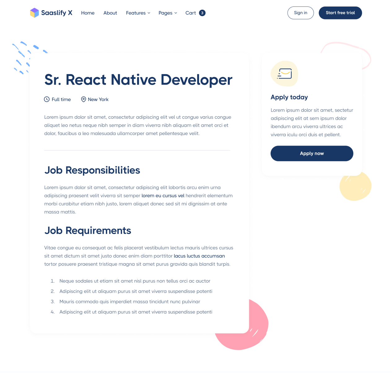 Saaslify X - Career Single page - Modern SaaS Webflow Template
