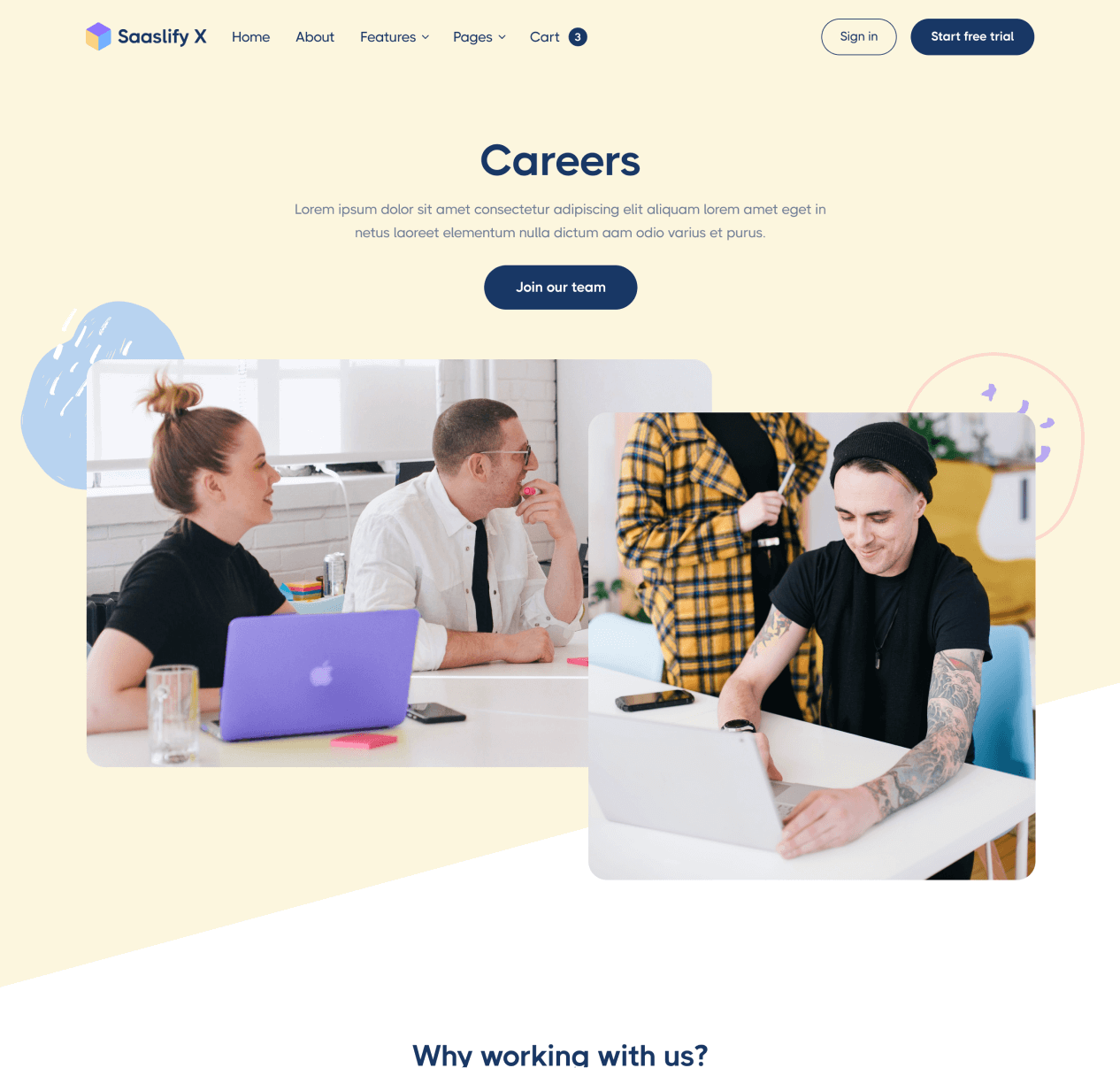 Saaslify X - Careers page - Modern SaaS Webflow Template