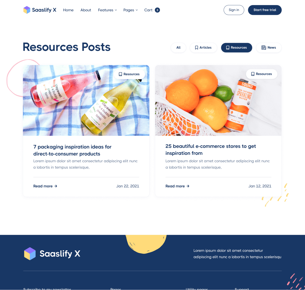 Saaslify X - Blog Category page - Modern SaaS Webflow Template