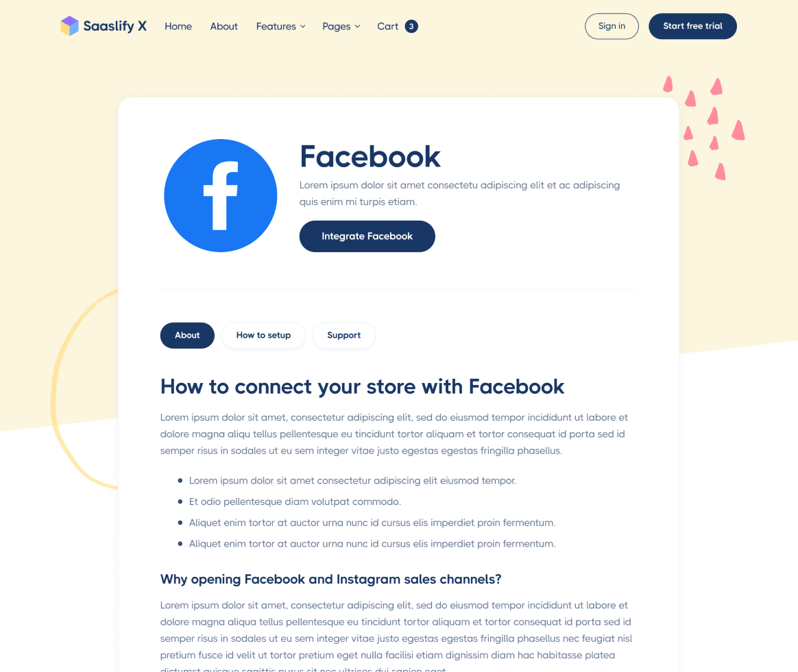 Saaslify X - Integration Single page - Modern SaaS Webflow Template