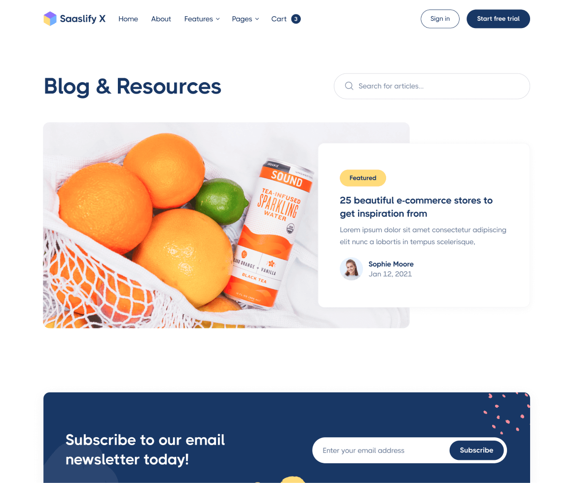 Saaslify X - Blog page - Modern SaaS Webflow Template