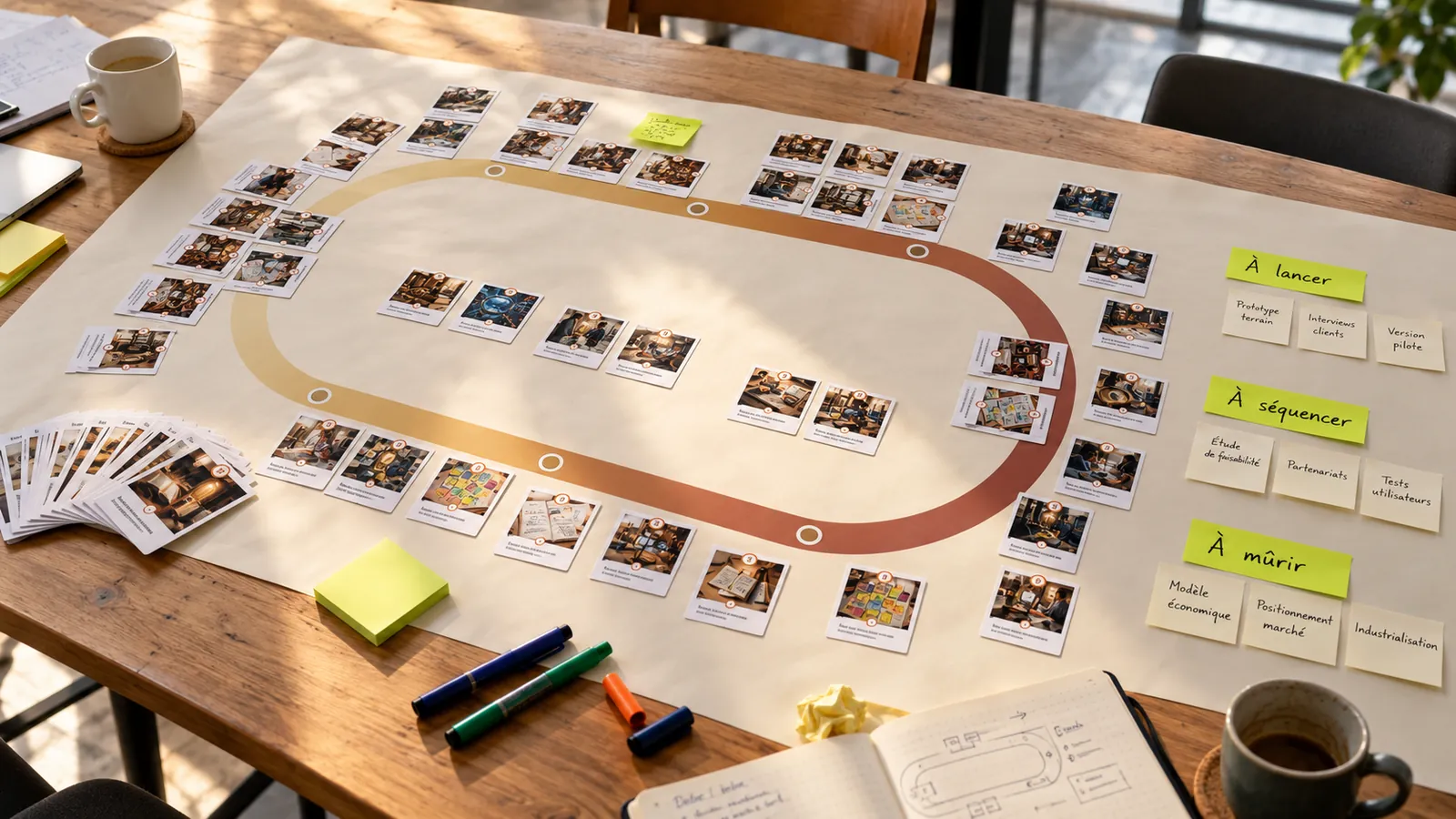 Résultat d'une session Innovation Flow : projets à lancer, à séquencer et à mûrir