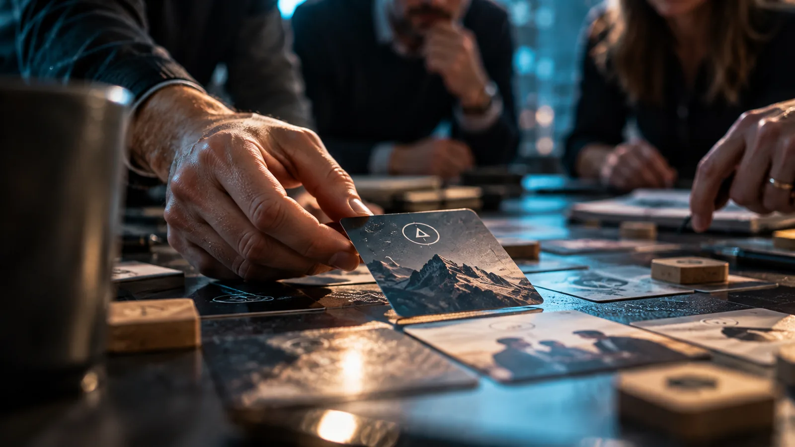 Un dirigeant de PME joue une carte pendant un atelier serious game sur l'innovation