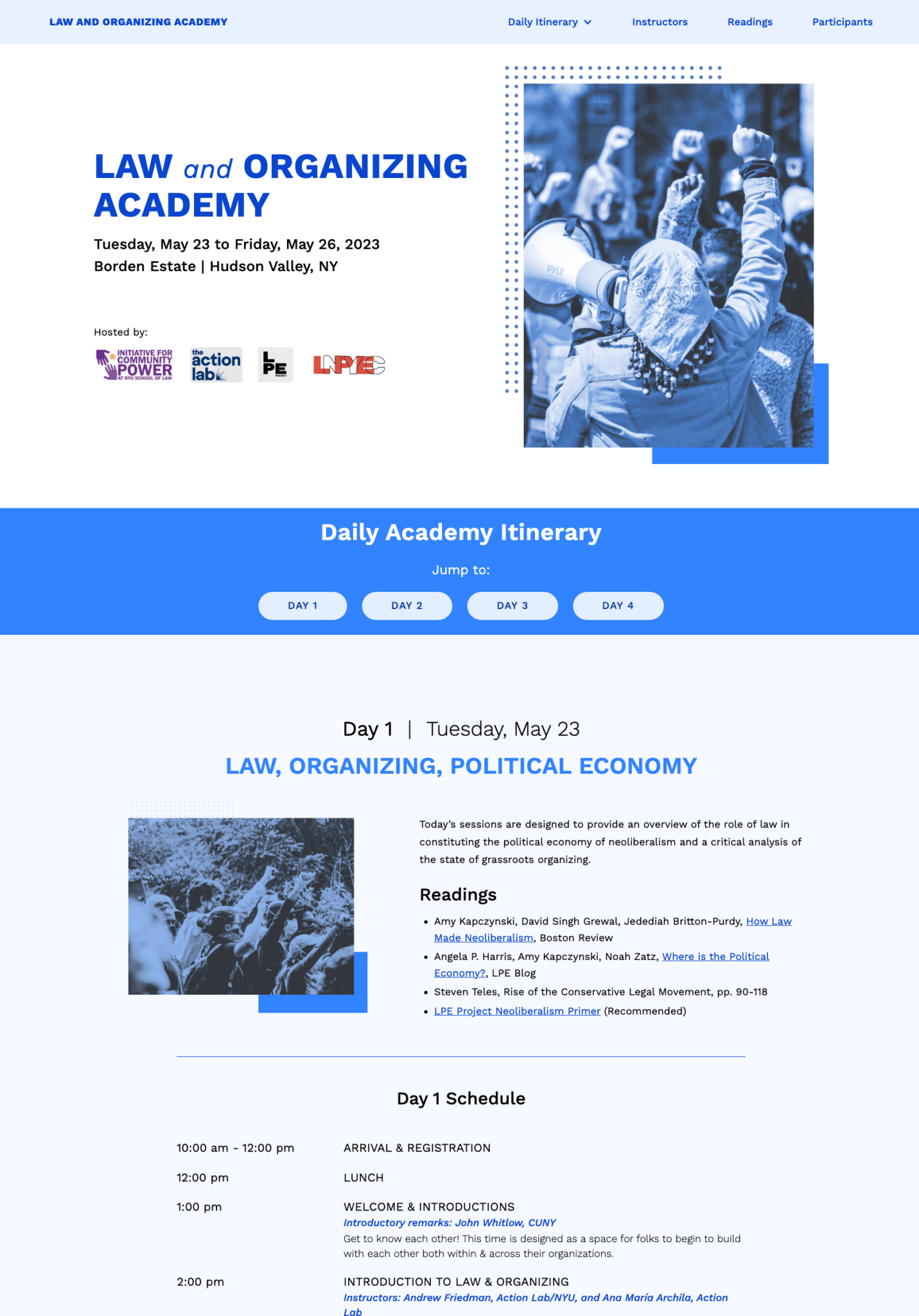 Group discussion on a rug in a gathering space.