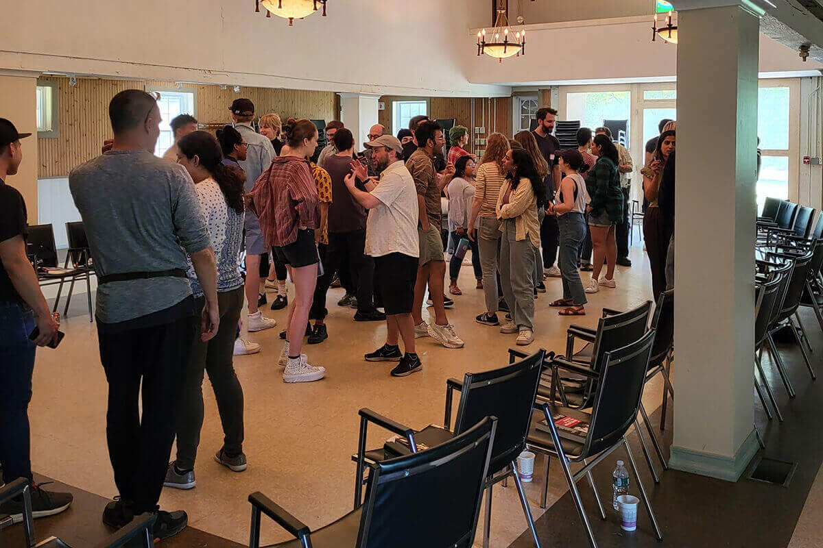 Group networking in a community space.