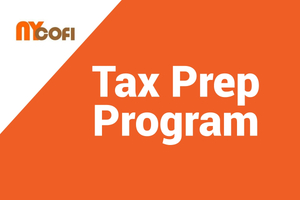Community members receiving free tax preparation assistance from trained volunteers at a community tax clinic.