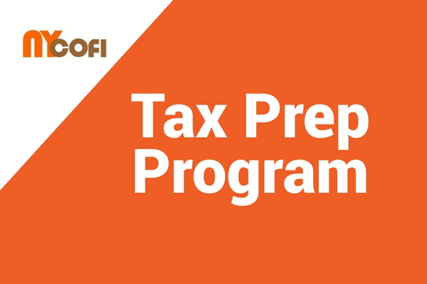 Community members receiving free tax preparation assistance from trained volunteers at a community tax clinic.