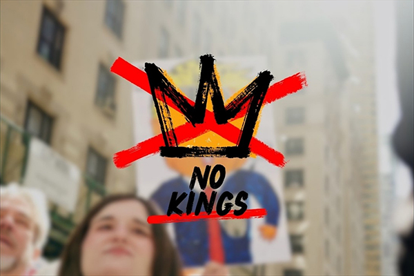 Protesters gathered in Manhattan during the No Kings March, demonstrating collective resistance and community power in New York City.