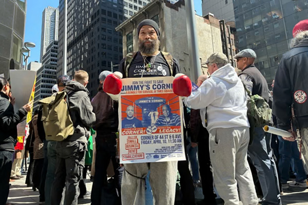 Interior of Jimmy’s Corner bar in New York City showing its historic atmosphere and community gathering space.