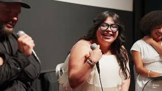 Amalia Oliva Rojas speaking during the American Pachuco conversation at Film Forum.