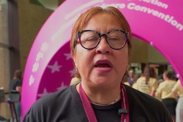 Clara Cortes speaking at the National Childcare Convention.