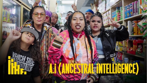 Thumbnail of group rapping in a bodega overlaid with title "Ancestral Intelligence" 