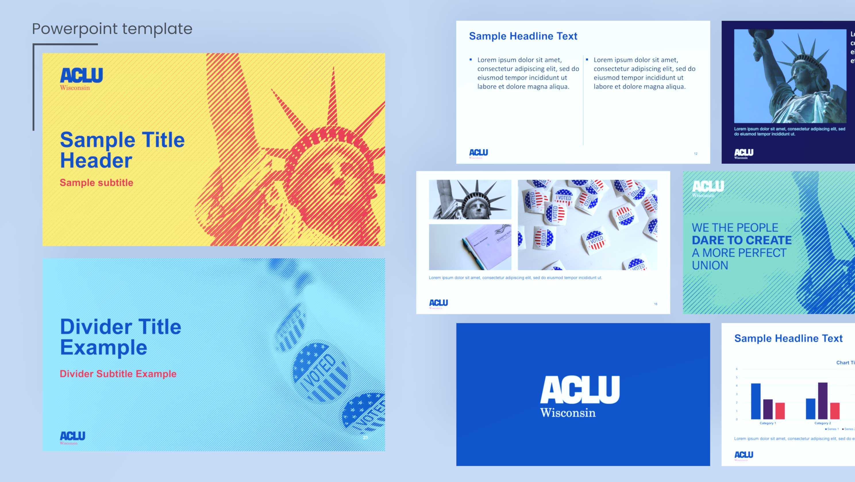 Powerpoint template design for the ACLU of Wisconsin
