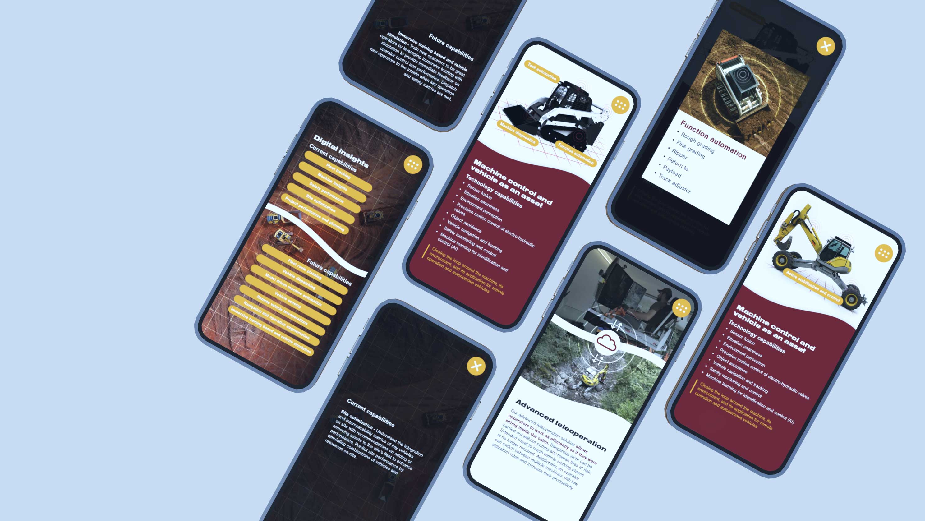 Final interactive mobile work for Moog Construction's bauma 2022 event