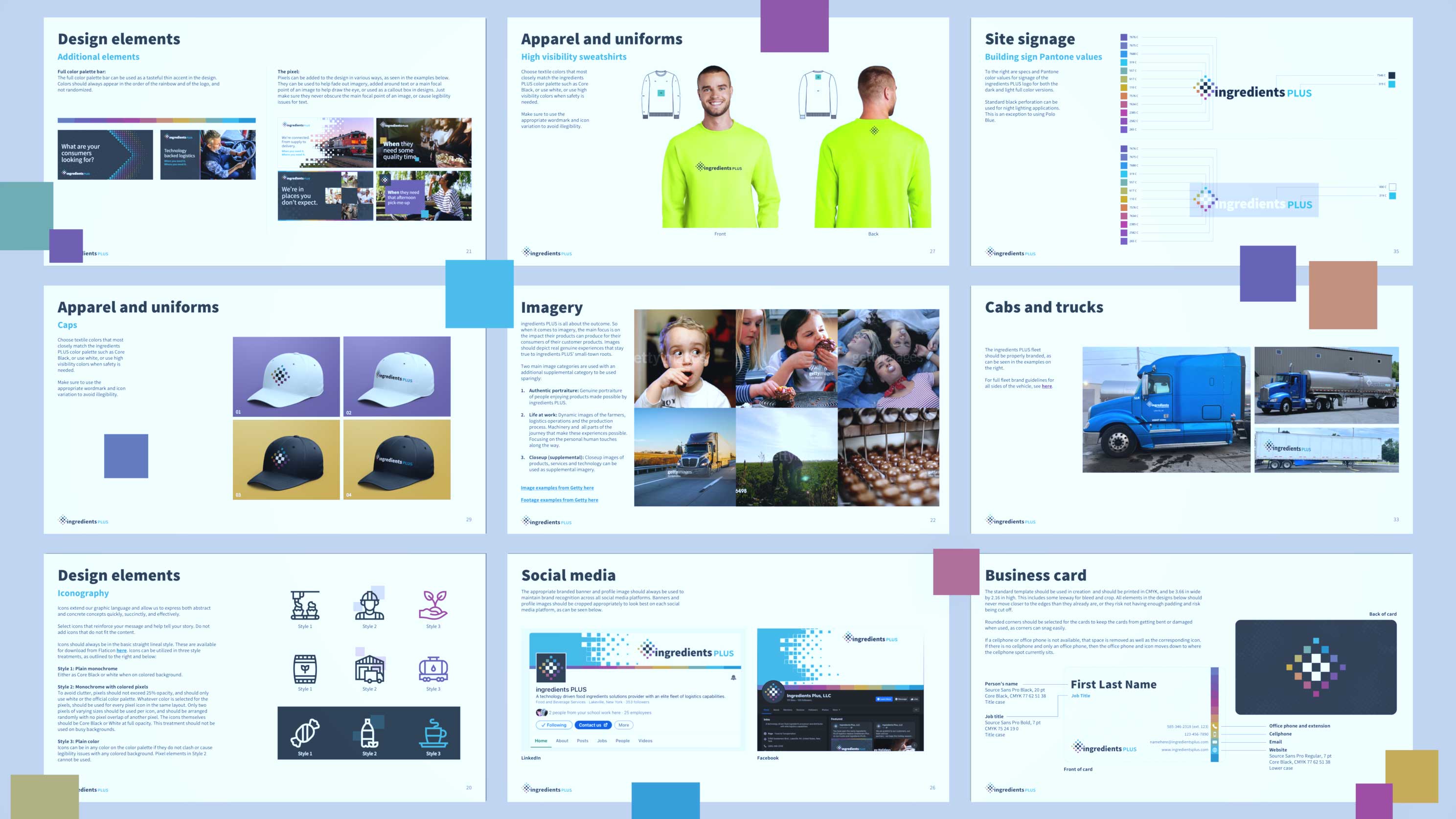 Fully designed brand guidelines featuring brand strategy and brand identity