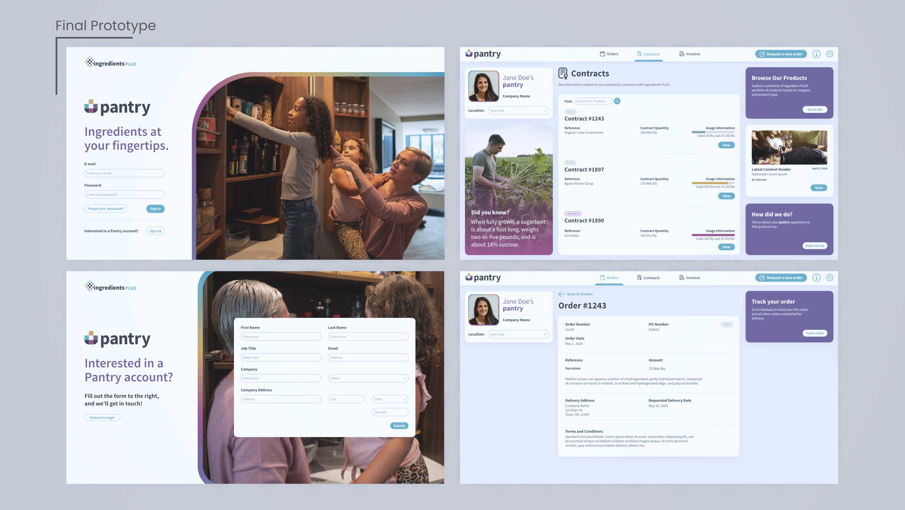 Final, fully designed prototype, with branding and user journeys