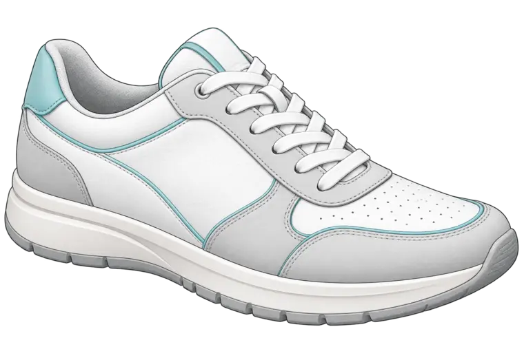 White and aqua everyday comfort sneaker