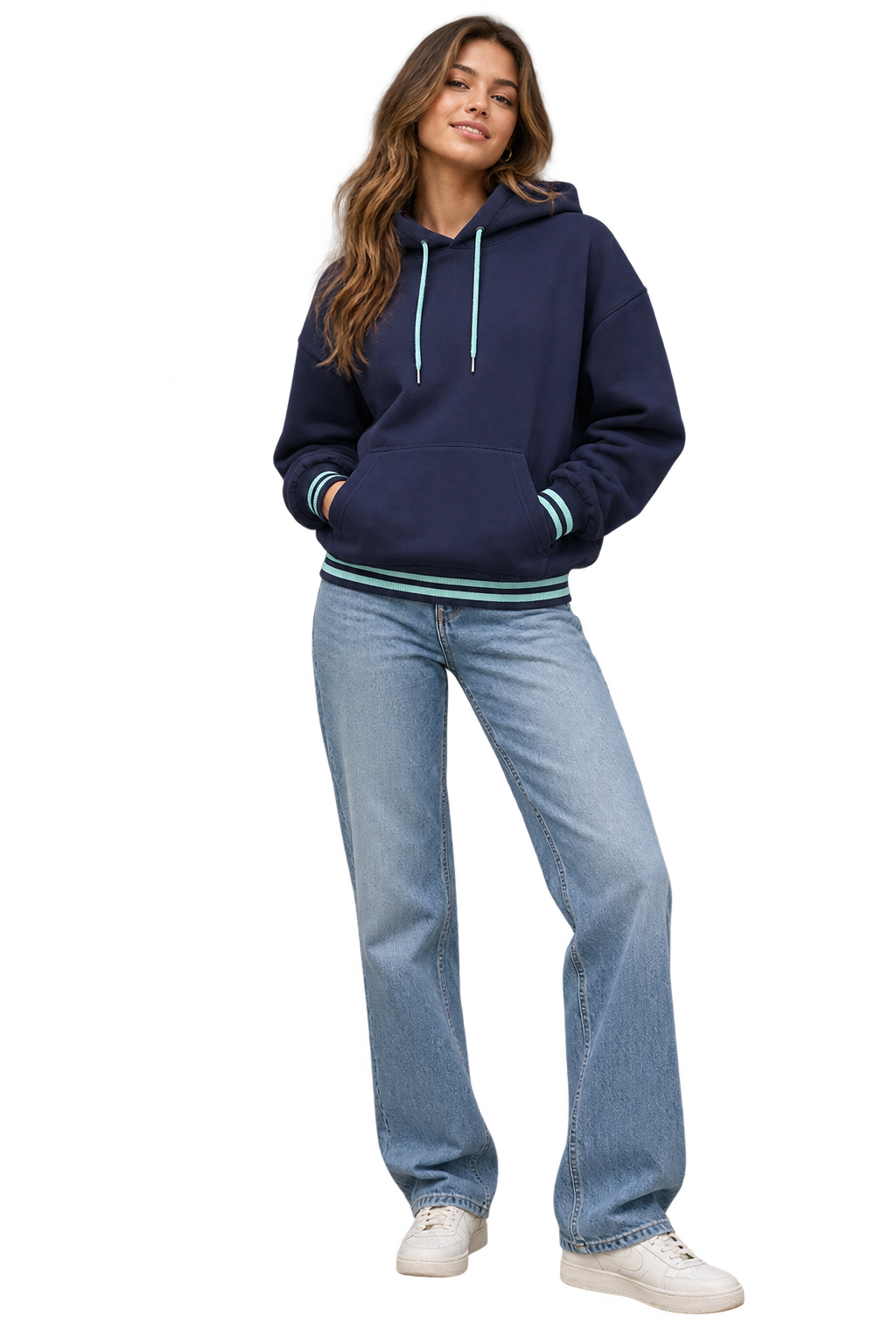 Collegiate varsity hoodie fit example