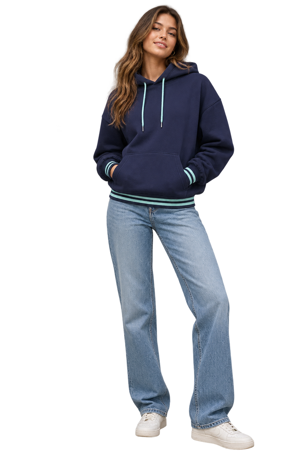 Collegiate varsity hoodie fit example