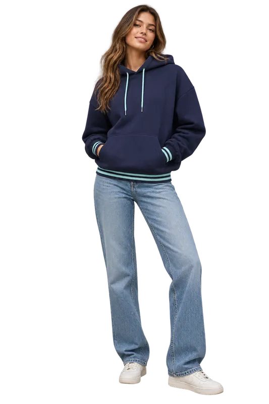 Collegiate varsity hoodie fit example