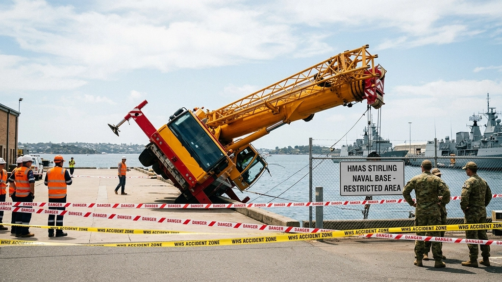 Defence Charged Over 60-Tonne Crane Tip at HMAS Stirling