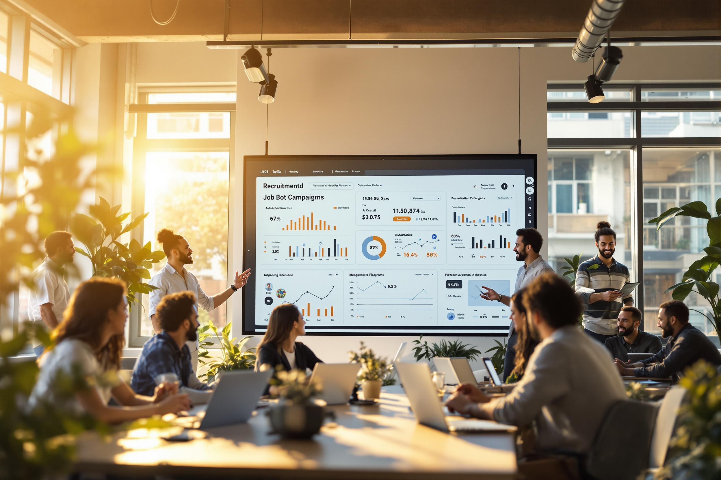 Team von Recruitern nutzt Automatisierung, um die Besetzungsquote zu steigern.