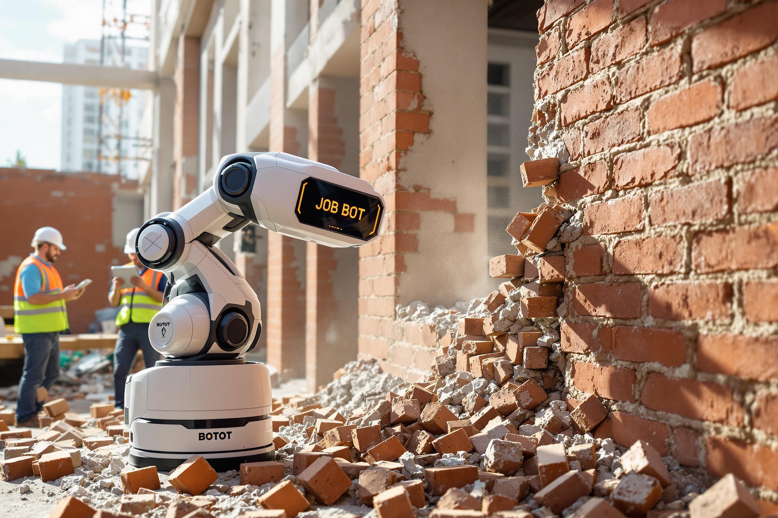 Job-Bots im Einsatz beim Rückbau einer Baustelle, die den Personalmangel beenden.