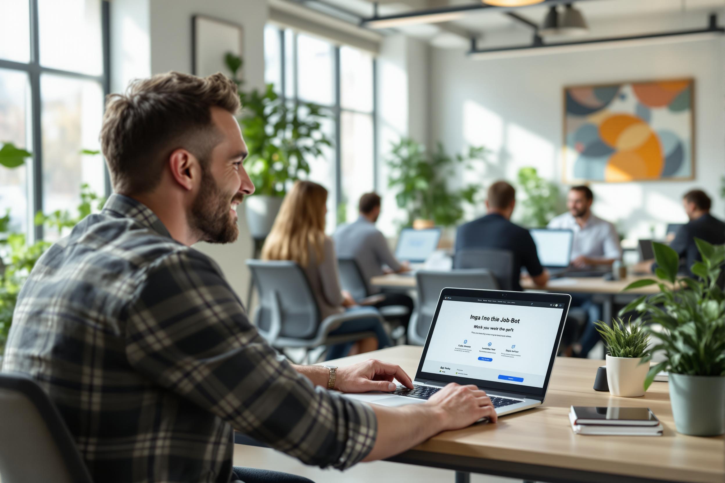 Personalvermittler und Bewerber arbeiten partnerschaftlich mit Inga Job-Bot zusammen.