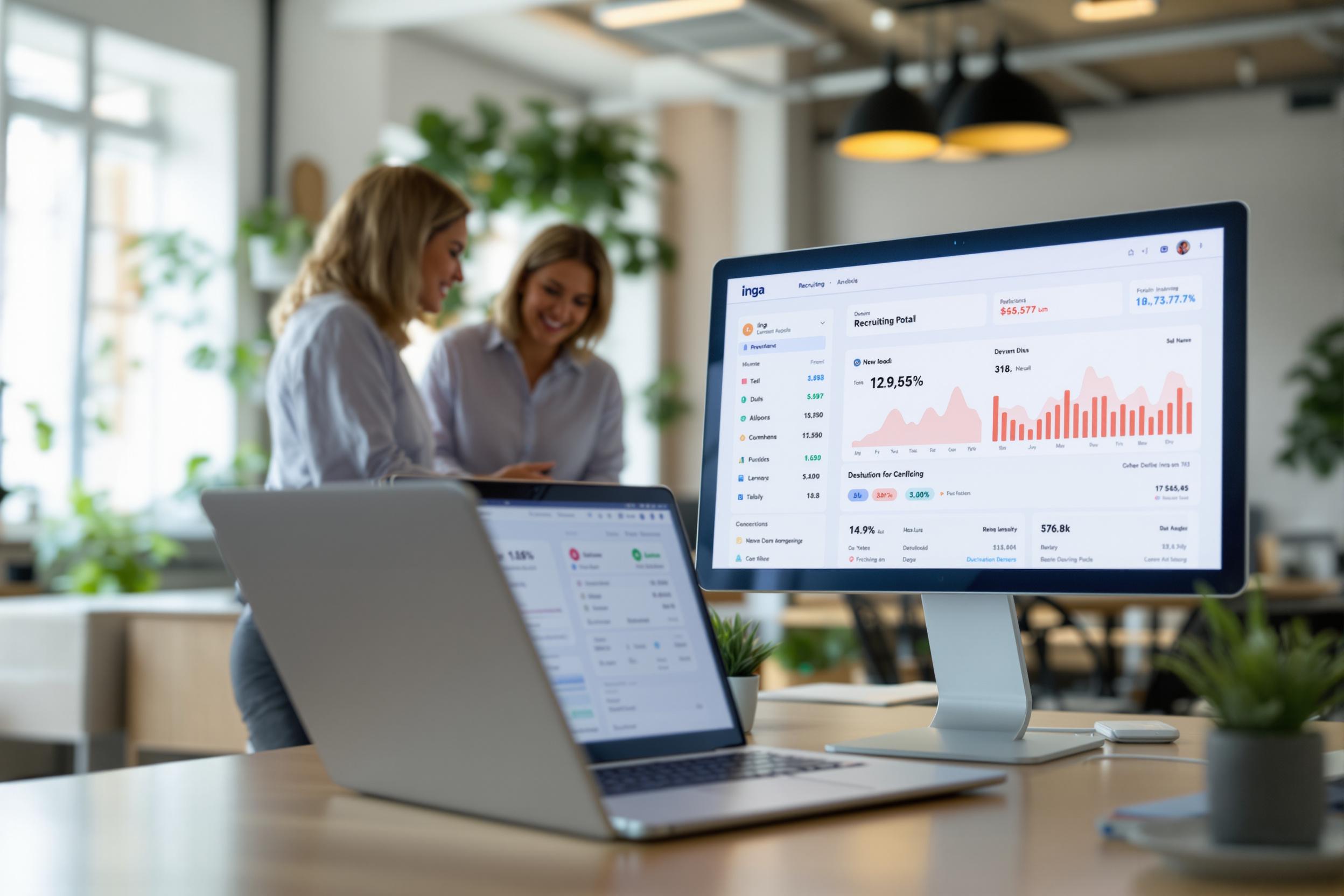 HR-Mitarbeiter nutzen ein Recruiting-Portal, um ihre Einstellungsquote zu steigern.