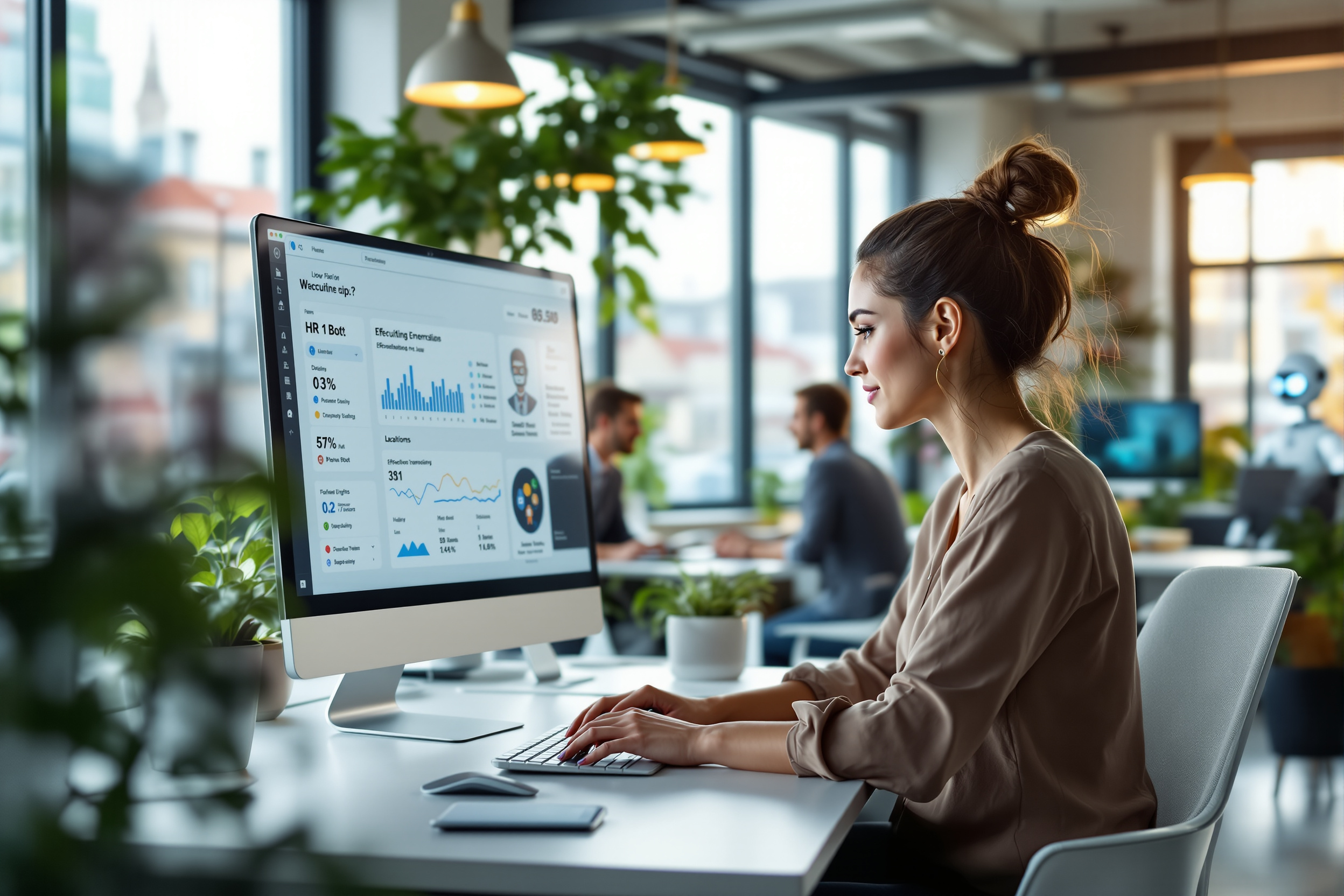 HR-Managerin nutzt Recruiting-Technologie in Zwickau, um den Rekrutierungsprozess zu beschleunigen.