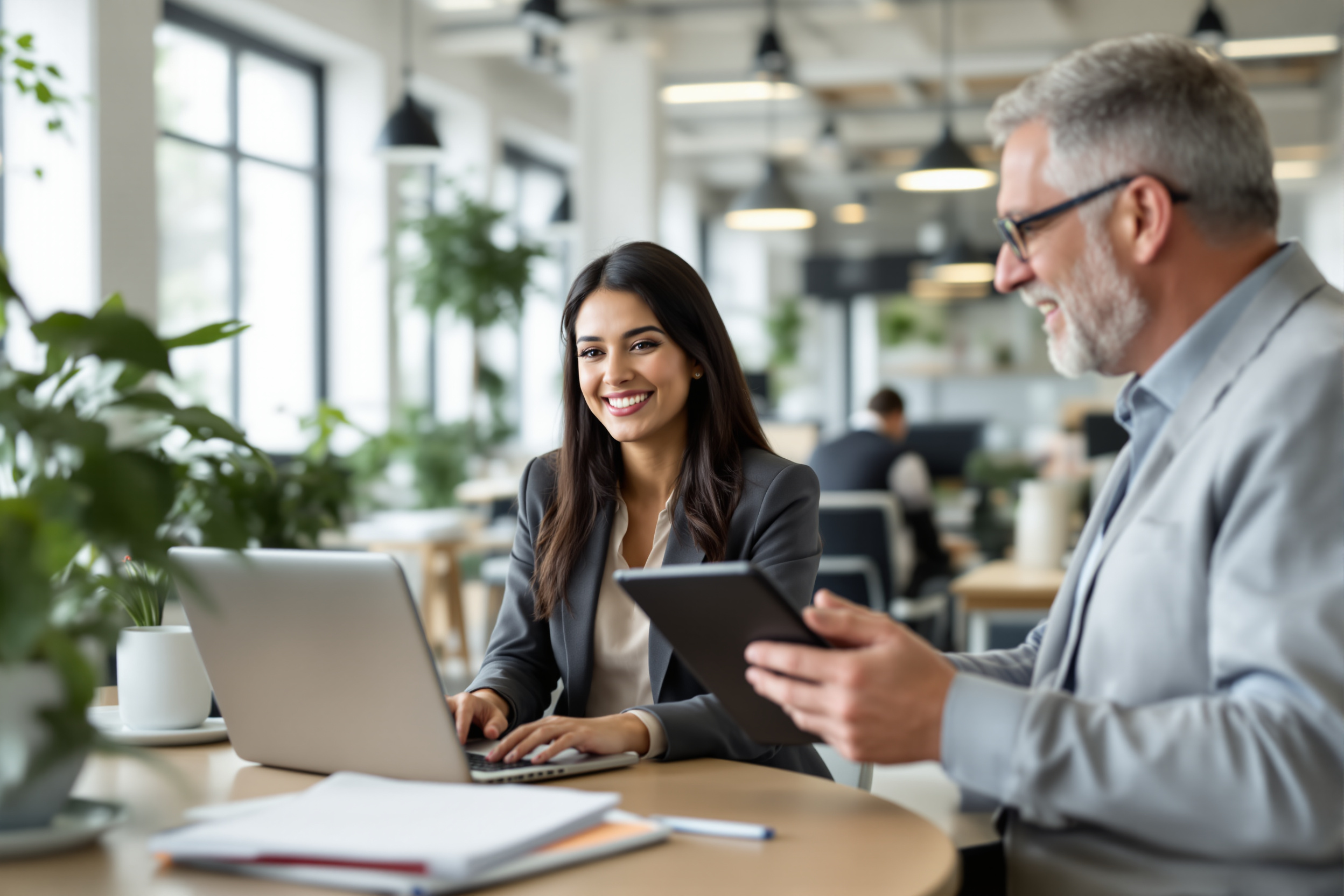 HR-Managerin führt Video-Interview in Zwickau: Recruiting-Kosten senken durch effiziente Personalsuche