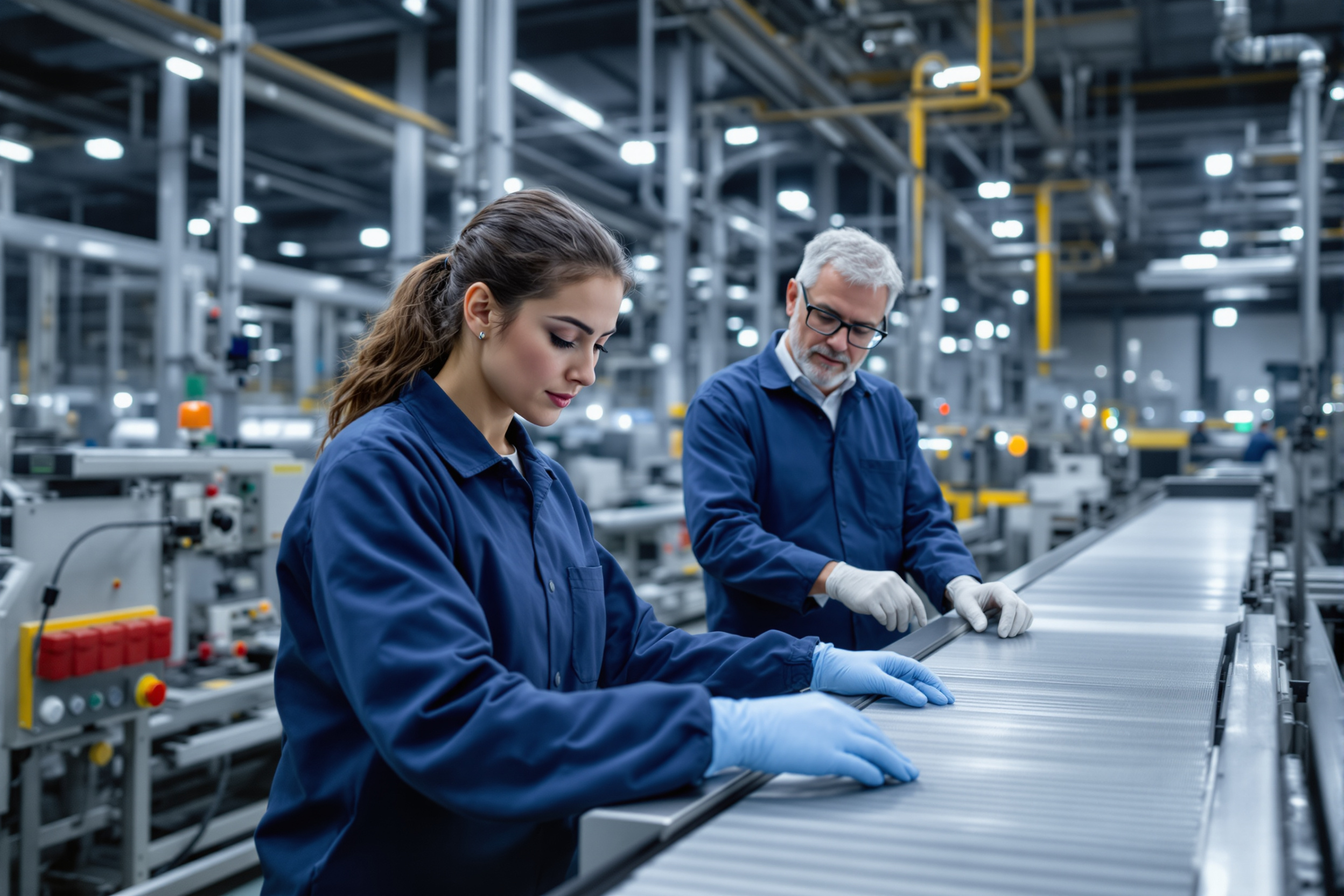 Vielfältige Fachkräfte in Wuppertal arbeiten in der Produktion mit modernen Maschinen, Jobanzeigen in sozialen Medien, inga.one