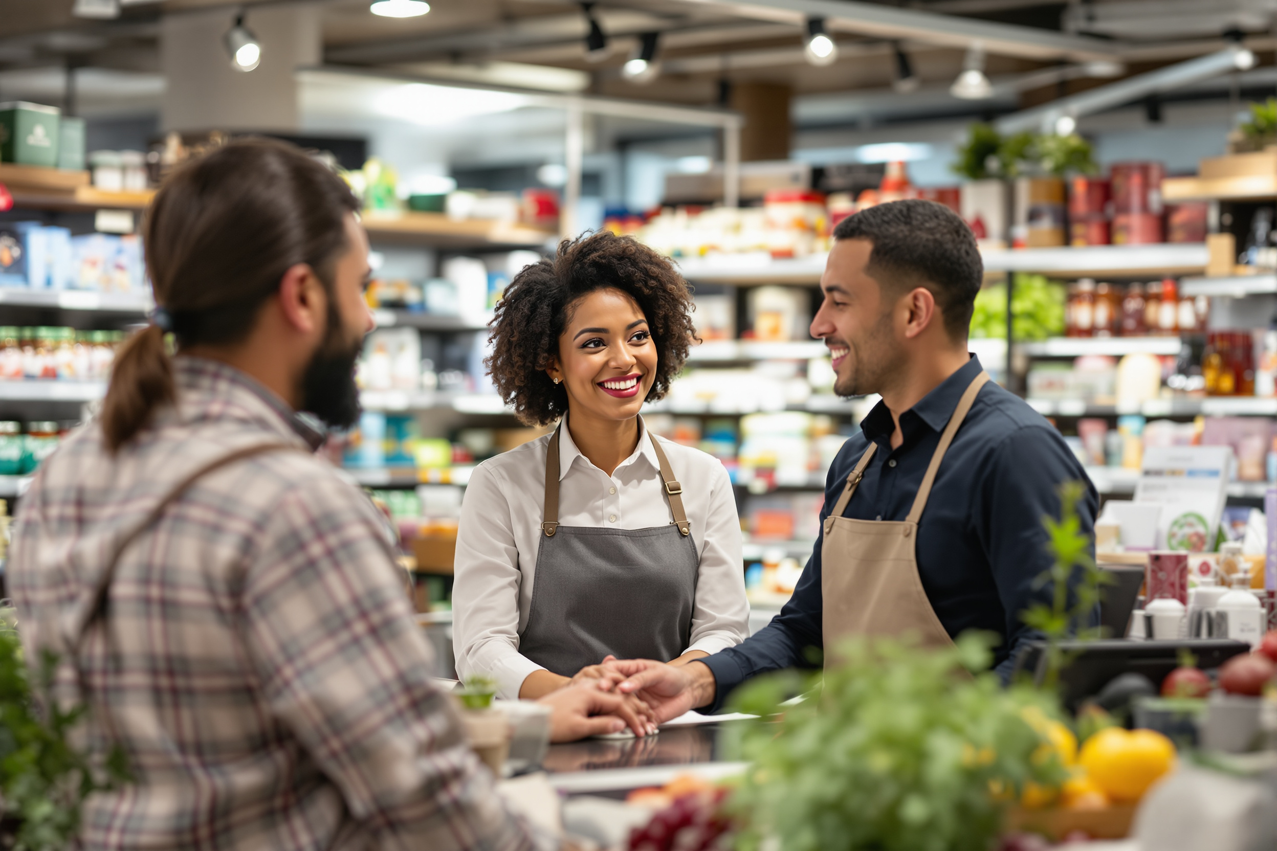 Vielfältiges Einzelhandelsteam in Bremen berät Kunden professionell