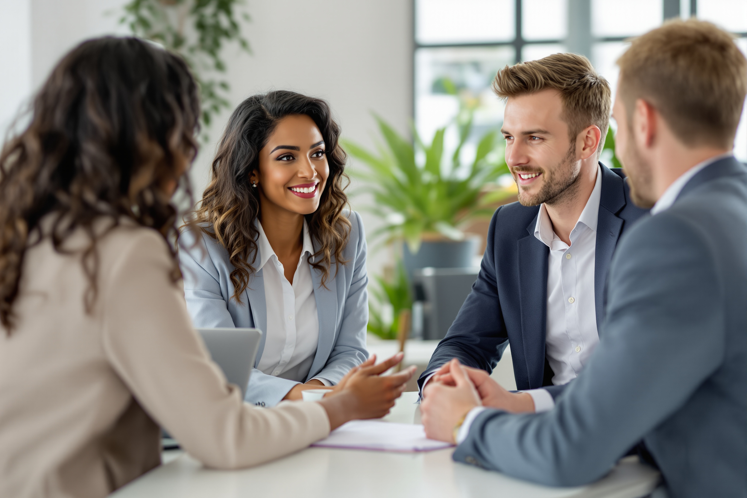 Personal Recruiting Chemnitz: Vielfältiges Team führt Vorstellungsgespräch in moderner Agentur