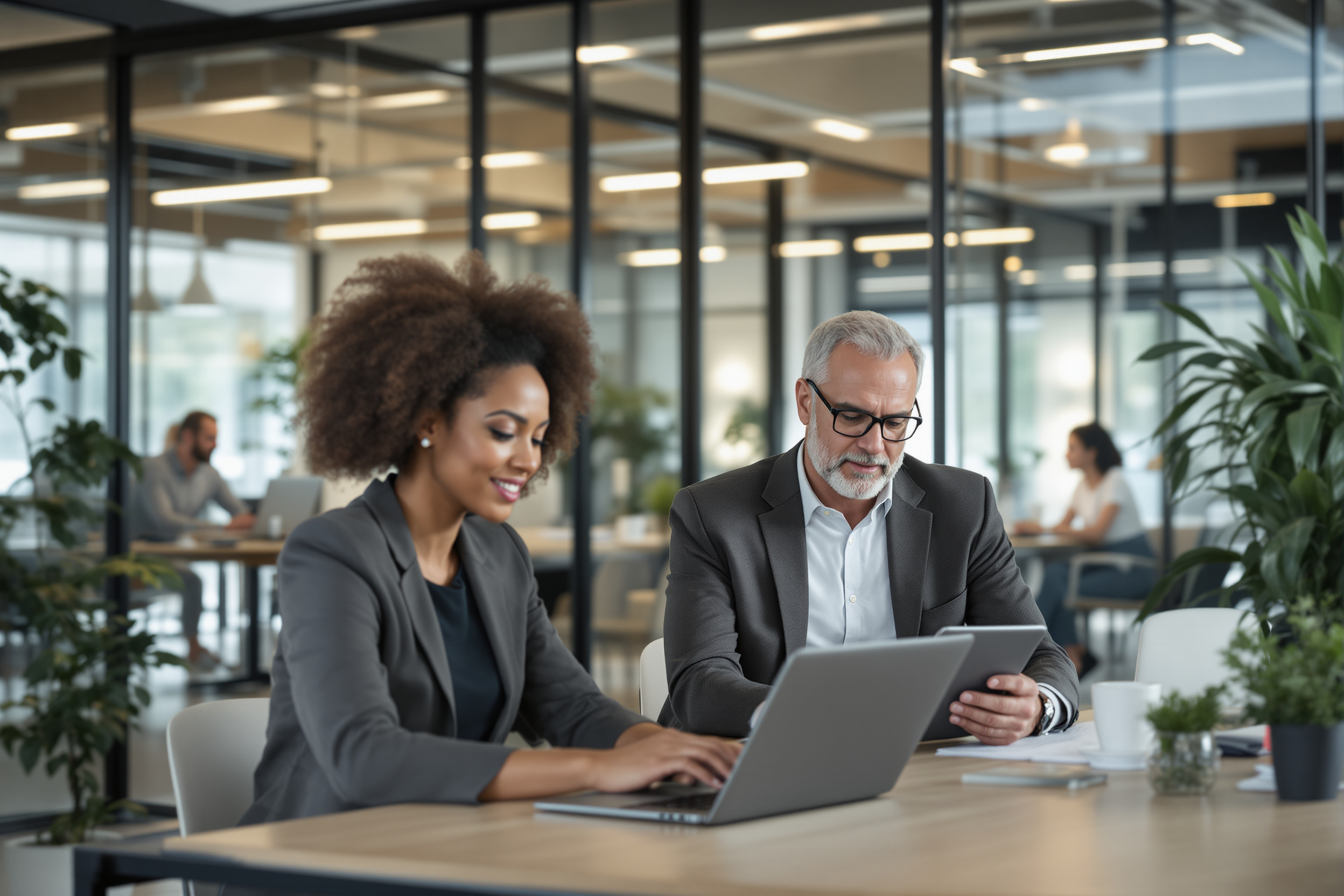 Vielfältiges Team der Recruiting-Lösung Zwickau arbeitet gemeinsam im modernen Büro.
